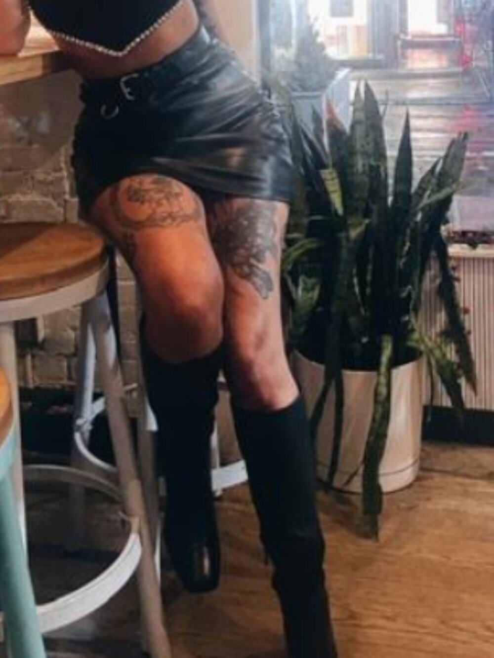 Mary Wyatt Faux Leather Mini Skirt